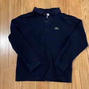 Lacoste boys navy blue long sleeve polo size 10